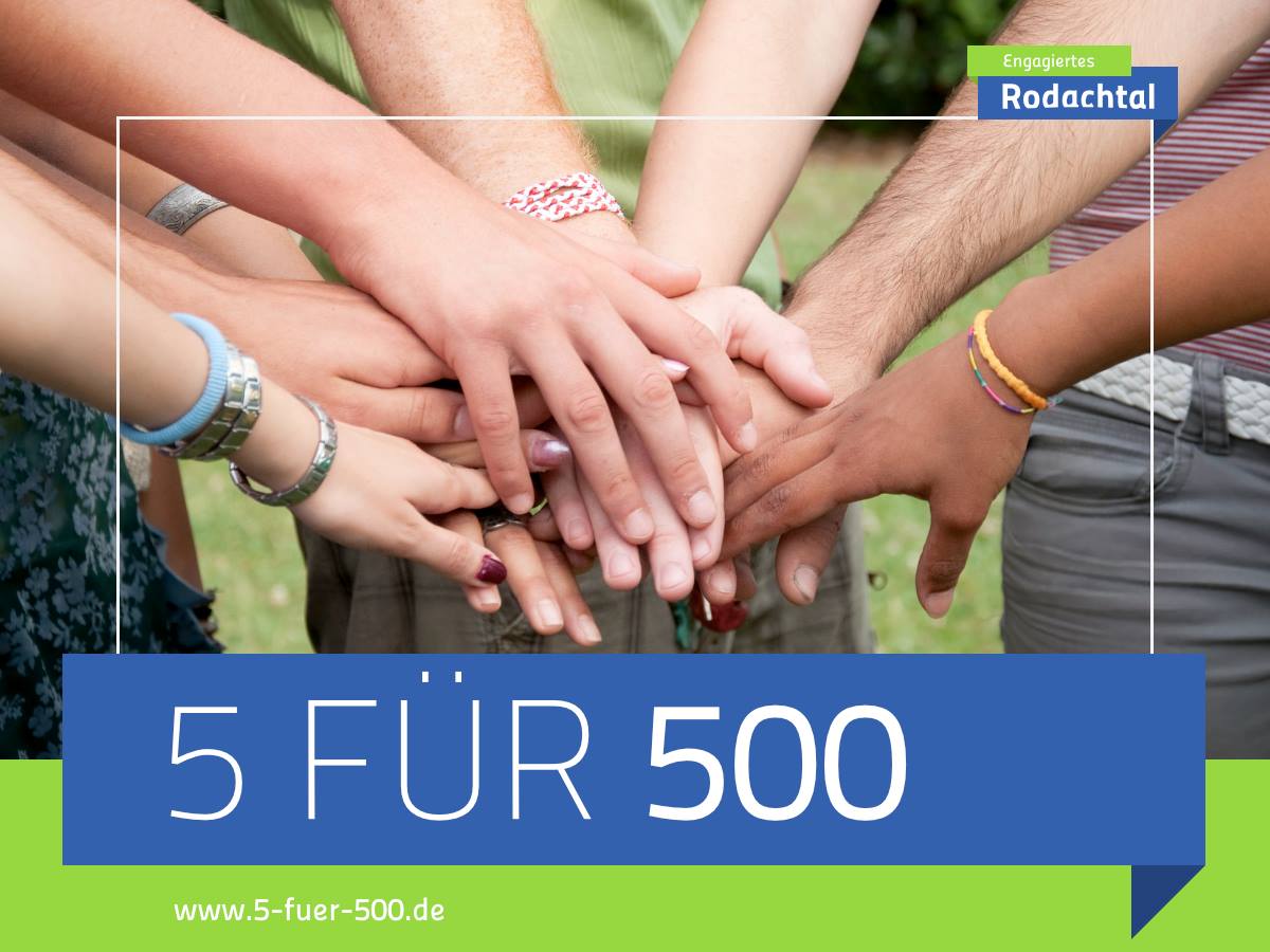 Mit diesem Logo bewirbt die Initiative Rodachtal ihre Aktion 5 für 500 seit dem Jahr 2017